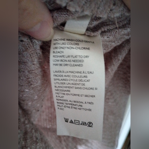 Maeve Anthropologie Heather Pink Cowl Neck Sweater Size Medium - Picture 8 of 10